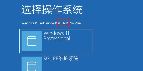 开机选择系统界面等待30秒如何取消